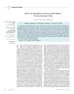 Brotes de sarampión en países desarrollados