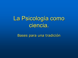 La Psicología como ciencia.