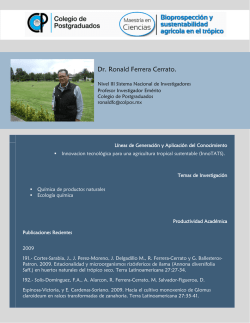 Perfil CV - Bioprospección y Sustentabilidad Agrícola en el Trópico