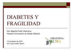 Diabetes y fragilidad. Begoña Prado Villanueva.