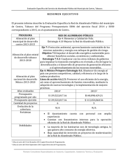 RESUMEN EJECUTIVO El presente informe describe la