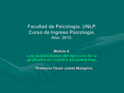 Facultad de Psicología. UNLP. Curso de Ingreso a las Carreras de