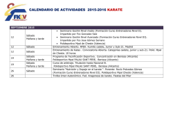 CALENDARIO DE ACTIVIDADES 2015