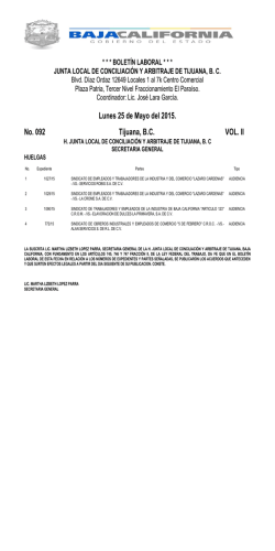 Lunes 25 de Mayo - Junta Local de Conciliacion y Arbritaje en