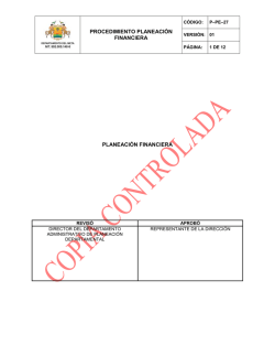 PROCEDIMIENTO PLANEACIÓN FINANCIERA PLANEACIÓN