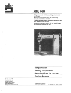 Catalogo de partes Durkopp-Adler Gauge Parts 68, 168