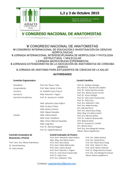 V CONGRESO NACIONAL DE ANATOMISTAS