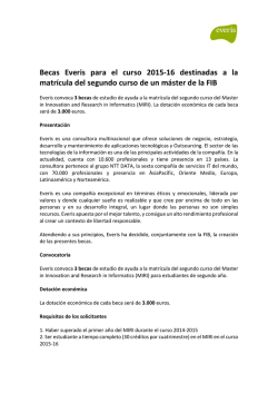 Becas Everis para el curso 2015-16 destinadas a la matrícula del