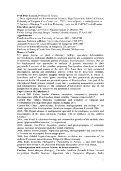 1 Prof. Pilar Catalan, Professor in Botany 1) Dept. Agricultural