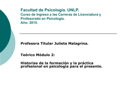 Facultad de Psicología. UNLP. Curso de Ingreso a las Carreras de