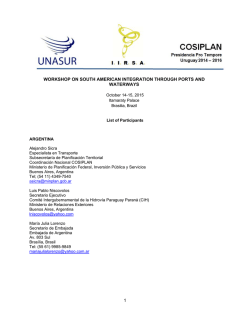 1 workshop on south american integration through ports and