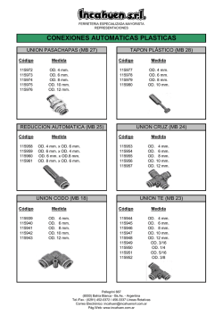 CONEXIONES AUTOMATICAS PLASTICAS