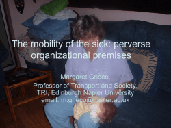 The mobility of the sick - The Transport and Society Network