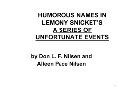 Snicket`s Humorous Names