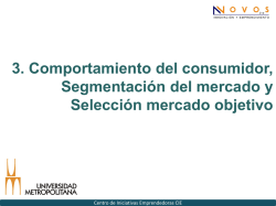 3. Comportamiento del consumidor, Segmentación del mercado y