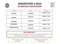 inscripción 2-2015 de servicio comunitario