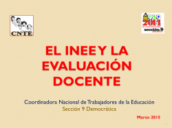 el inee y la evaluación docente - Sección 9 CNTE