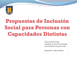 Propuestas de Inclusión Social para personas con diagnóstico