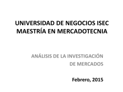 ANÁLISIS DE LA INVESTIGACIÓN DE MERCADOS