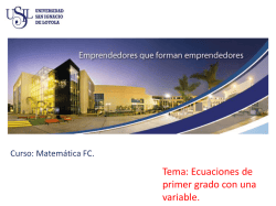 Ecuaciones de primer grado con una variable