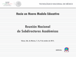 Presentacion DDIE RNSA 2015 - Instituto Tecnológico de Toluca