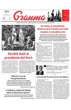 Recibi&oacute; Ra&uacute;l al presidente del Per&uacute;