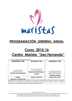 Program. General Anual 15-16 - Provincia Marista Mediterr&aacute;nea