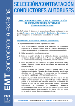 Convocatoria conductores EMT 2016