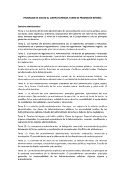 Programa del Cuerpo Superior turno Promoción Interna