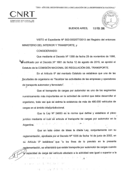 Resoluci&oacute;n CNRT N&deg; 143/2016 - Comisi&oacute;n Nacional de Regulaci&oacute;n