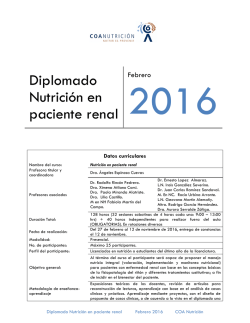 Diplomado Nutrici&oacute;n en paciente renal