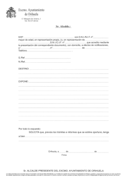 Instancia general - Ayuntamiento de Orihuela