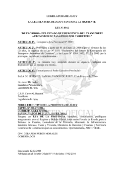 Ley Nº 5912 - Boletín Oficial de la Provincia de Jujuy