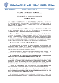 concesión de subvenciones a asociaciones domiciliadas en melilla