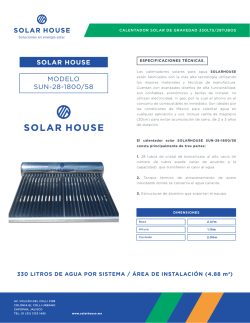 MODELO SUN-28-1800/58 SOLAR HOUSE