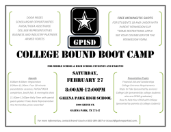 College Bound Boot Camp - Galena Park Independent School District