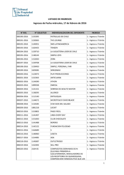 IN 17-02-2016 - Tribunal de Propiedad Industrial