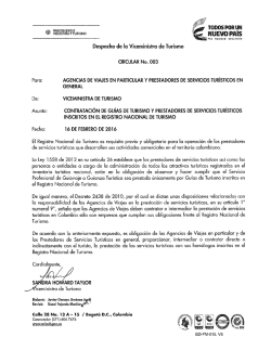 Circular 003 de 2016 - Ministerio de Comercio, Industria y Turismo