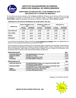 15/Febrero/2016 - Instituto Nicaragüense de Energía