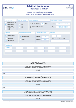 Boletín de Aeródromos Identificador 941721 AERÓDROMOS