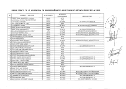resultados de la selección de aconpañantes pela