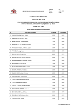proceso n&deg; 003 - 2016 i convocatoria de personal por