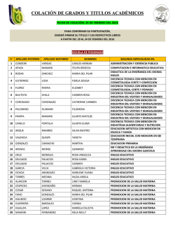 IV Colación - Febrero 2016.