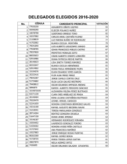 DELEGADOS ELEGIDOS 2016-2020