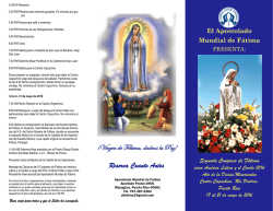 ¡Virgen de Fátima, dadnos la Paz! Reserva Cuanto Antes