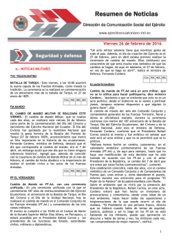 Resumen de Prensa - Dirección de Movilización del CC de las FF.AA.