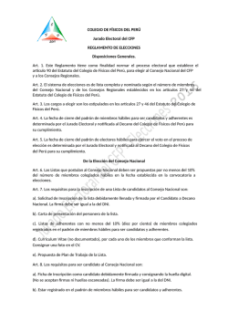 COLEGIO DE FÍSICOS DEL PERÚ Jurado Electoral del CFP