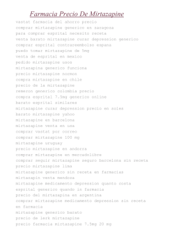 Farmacia Precio De Mirtazapine