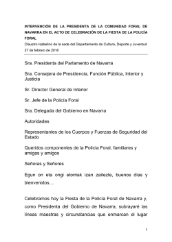 INTERVENCION PRESIDENTA DÍA DE LA POLICÍA FORAL para