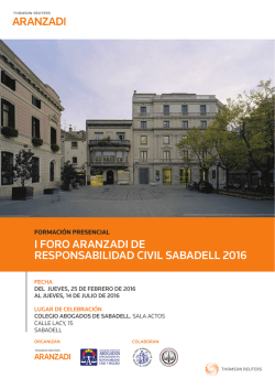 I FORO ARANZADI DE RESPONSABILIDAD CIVIL SABADELL 2016